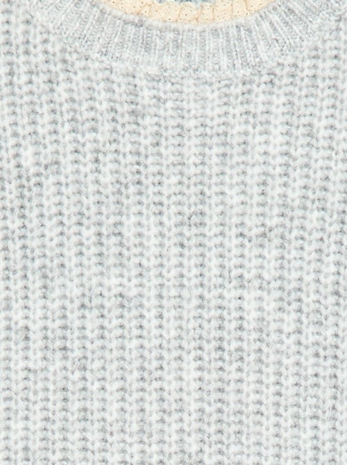 Trui jurk met kanten kraag - Kiabi