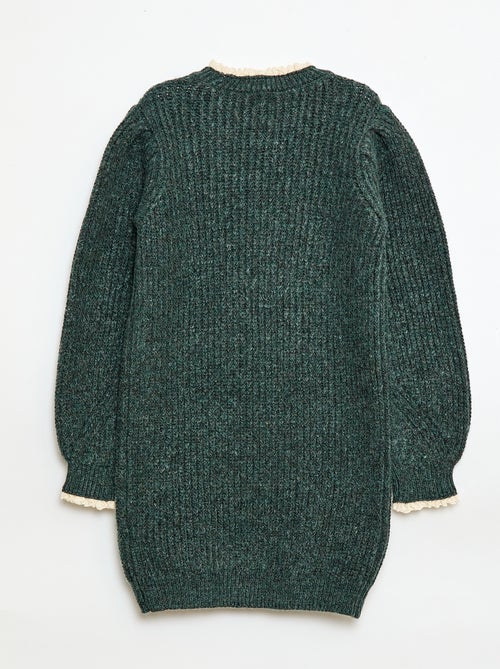 Trui jurk met kanten kraag - Kiabi