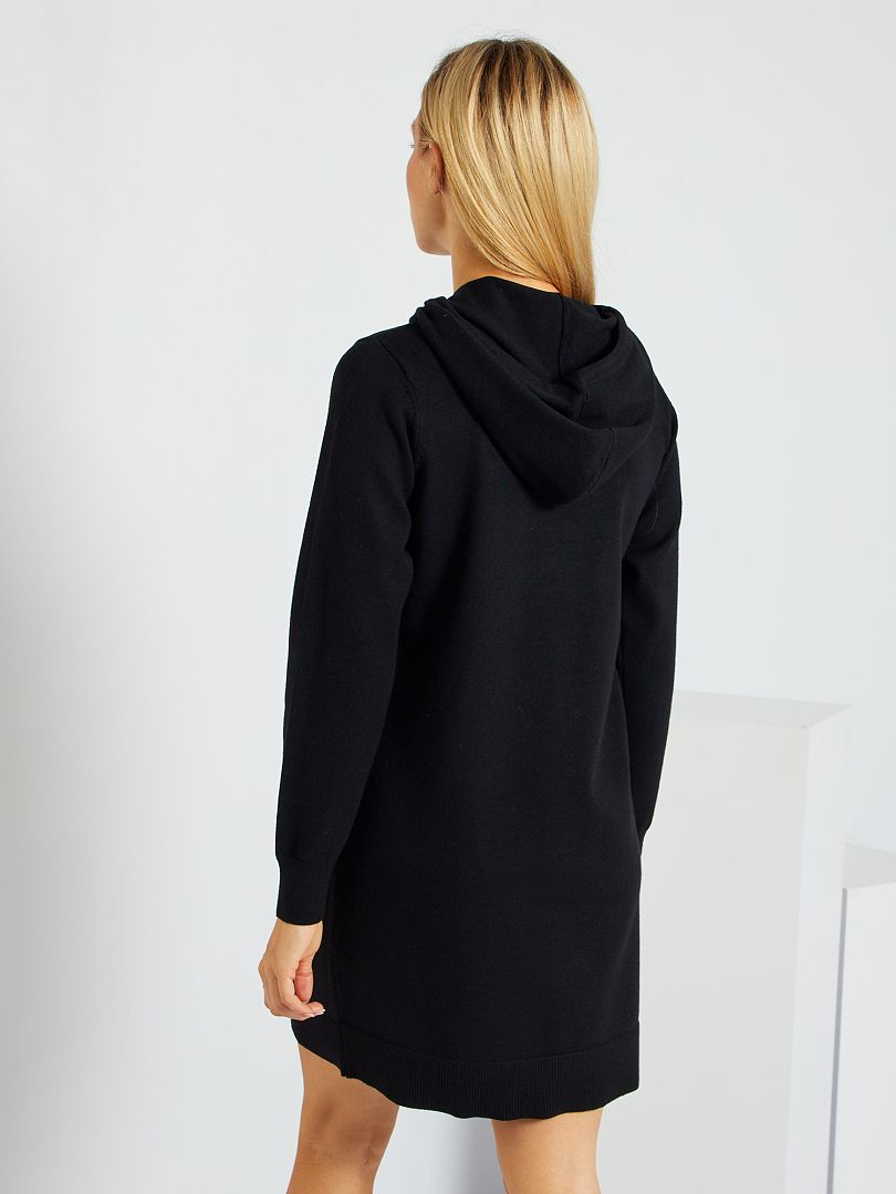 sociaal Verbanning Betekenisvol Trui-jurk met kap 'JDY' - zwart - Kiabi - 35.00€