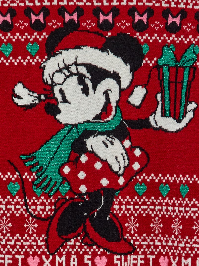 Trui-jurk met kerstmotief - 'Minnie' ROOD - Kiabi