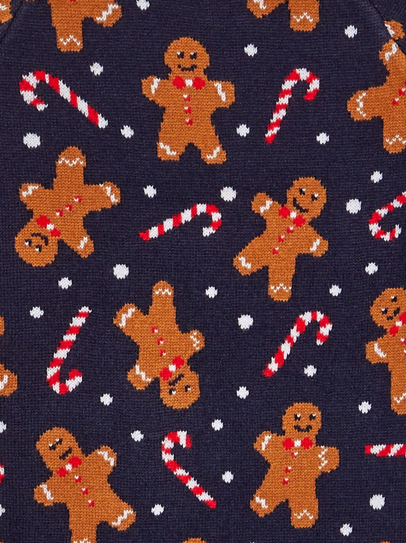 Trui-jurk met kerstmotief BLAUW - Kiabi