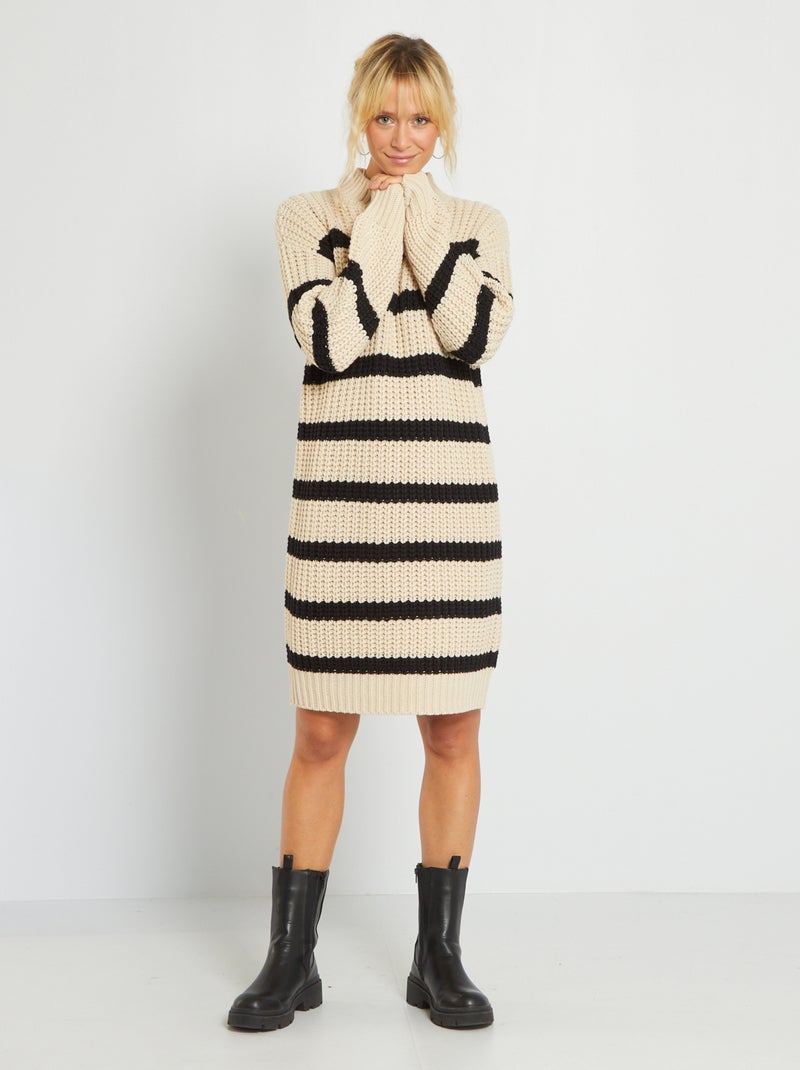GRACE KARIN Trui-jurk voor meisjes, geribbeld, lange mouwen, trui-jurk
