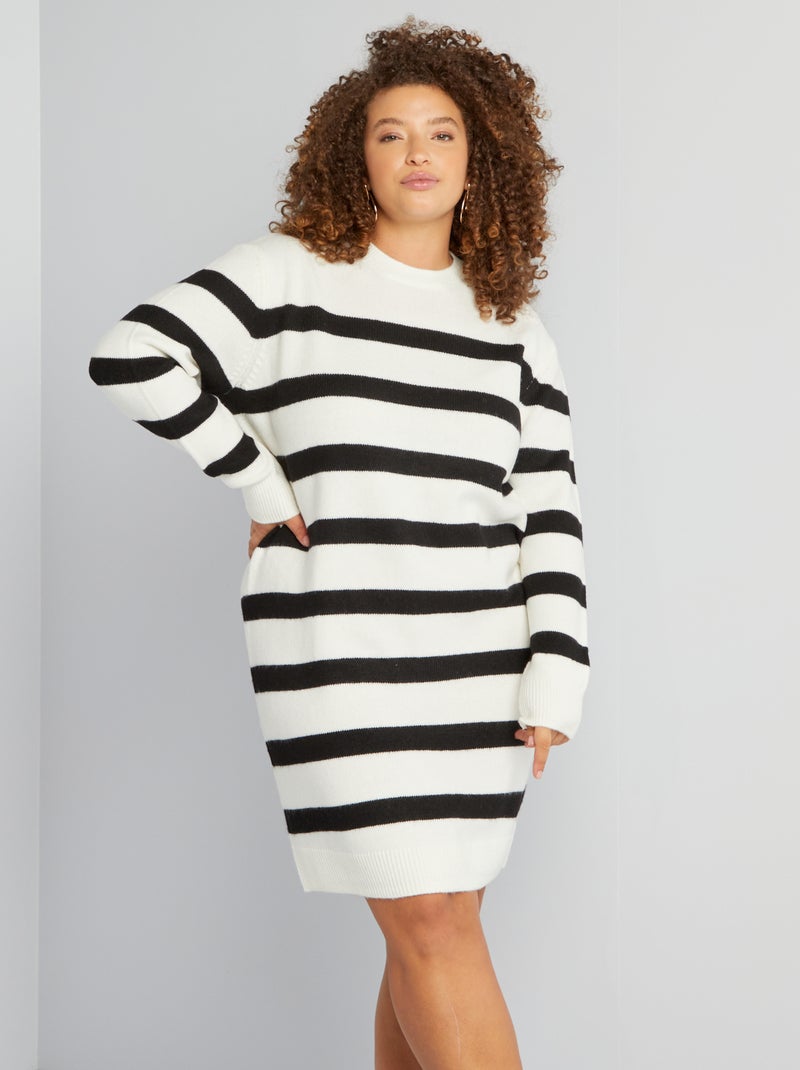 Trui-jurk van tricot WIT - Kiabi