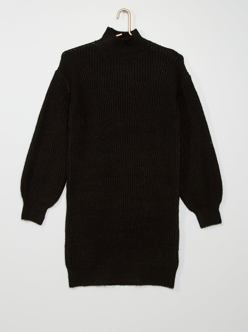 Trui-jurk van tricot zwart - Kiabi
