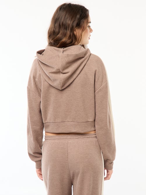 Trui met capuchon en ritsje - Kiabi