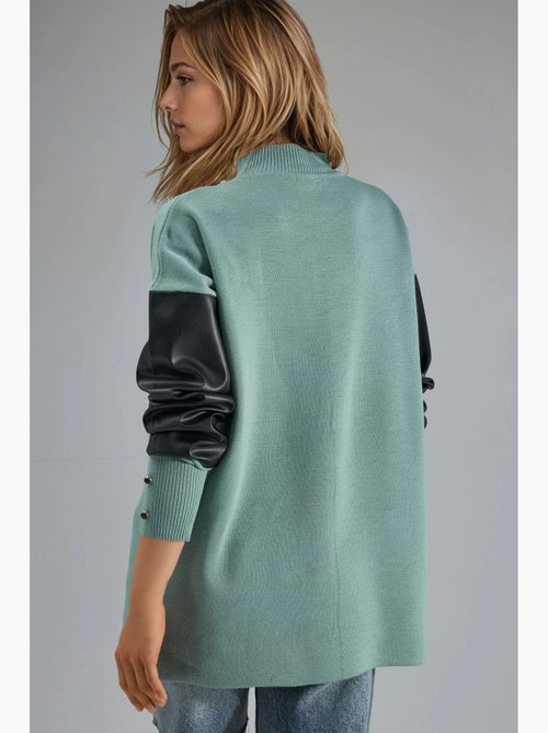 Trui met details van imitatieleer my fashion - Kiabi Trui met details van imitatieleer my fashion - Kiabi