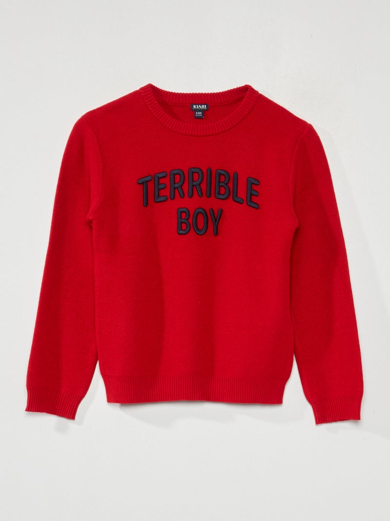 Trui met fantasiepatroontje ROOD - Kiabi