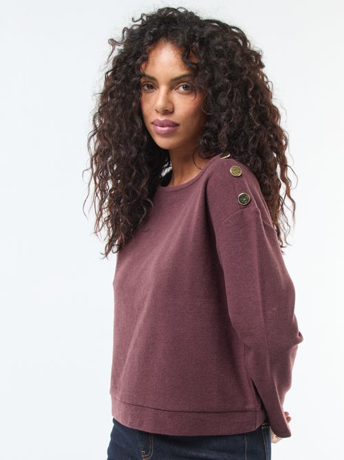 Trui met goudkleurige knopen op de schouder - Kiabi Trui met goudkleurige knopen op de schouder - Kiabi