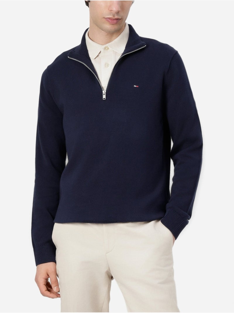 Trui met hoge kraag en ritssluiting - Tommy jeans Blauw - Kiabi