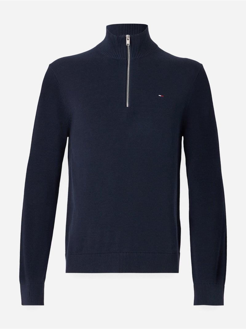 Trui met hoge kraag en ritssluiting - Tommy jeans Blauw - Kiabi