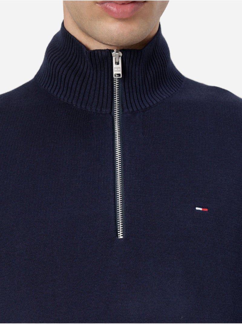 Trui met hoge kraag en ritssluiting - Tommy jeans Blauw - Kiabi
