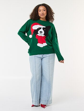 Trui met kersthondprint