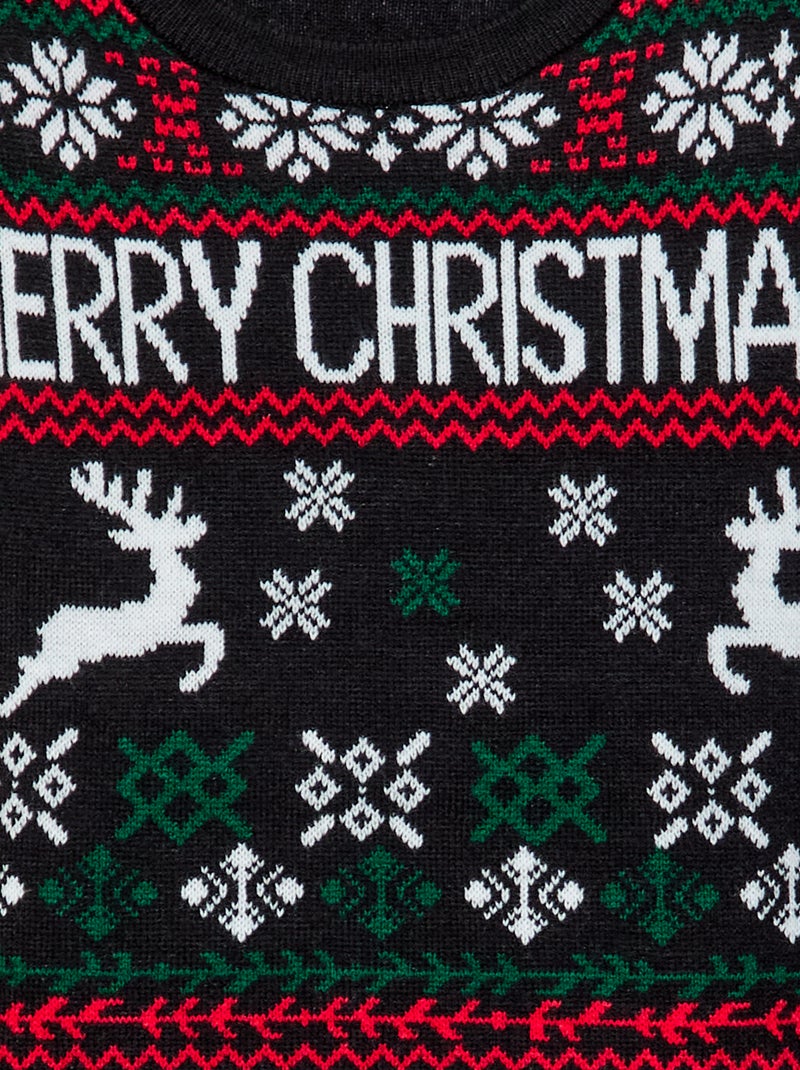 Trui met kerstmotiefje Zwart - Kiabi