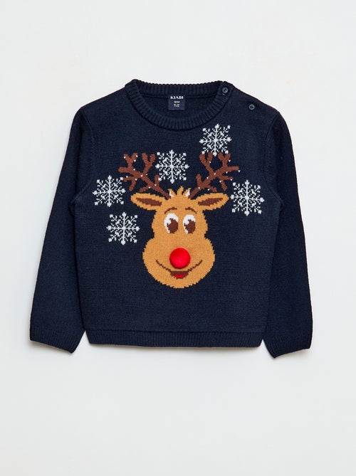 Trui met kerstprint en ronde hals - Kiabi
