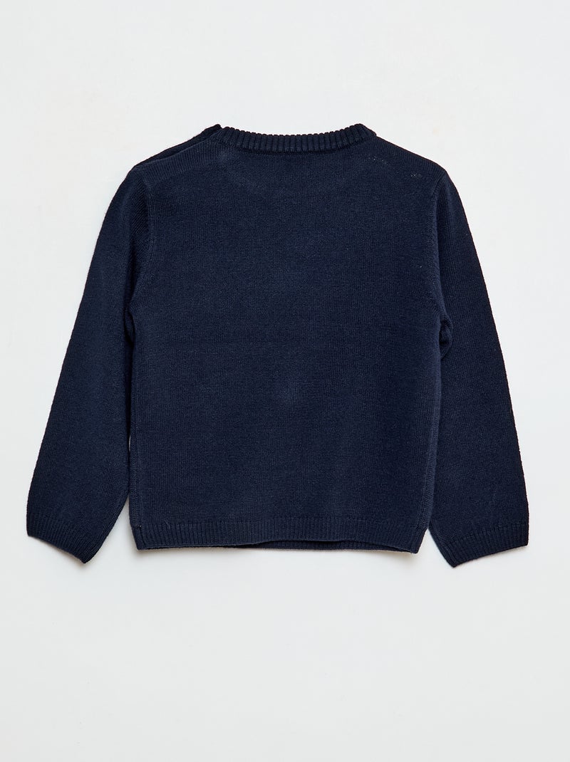 Trui met kerstprint en ronde hals Blauw - Kiabi