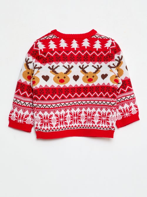 Trui met kerstprint en ronde hals - Kiabi
