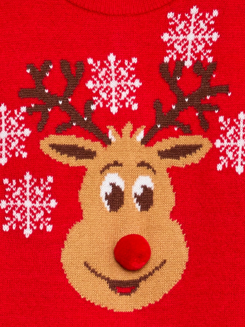 Trui met kerstprint Rood - Kiabi