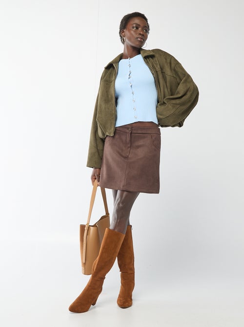 Trui met korte mouwen en fantasieknopen - Kiabi