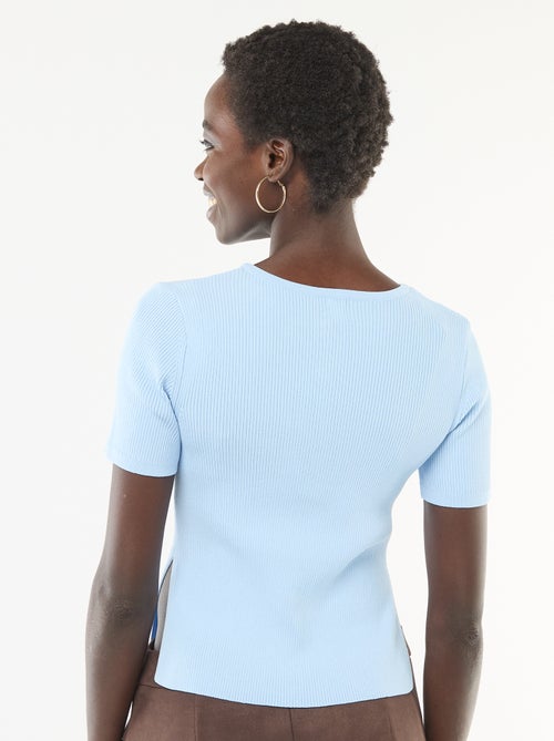 Trui met korte mouwen en fantasieknopen - Kiabi