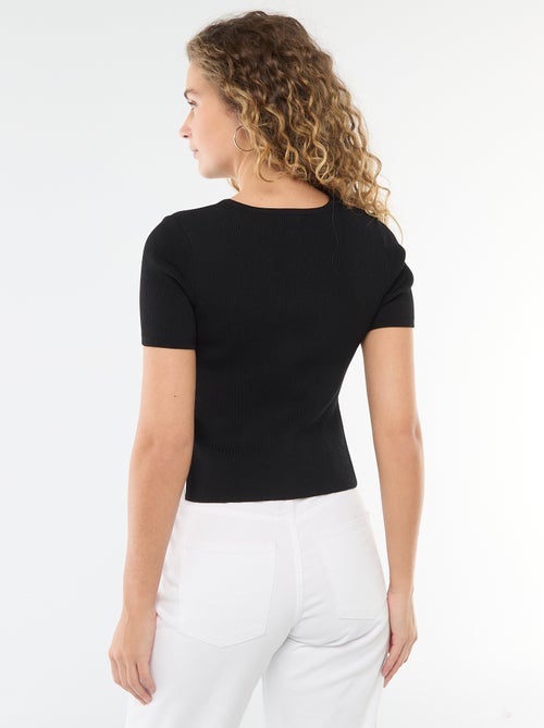 Trui met korte mouwen en fantasieknopen - Kiabi