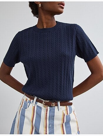 Trui met korte mouwen gebreid, mo fashion