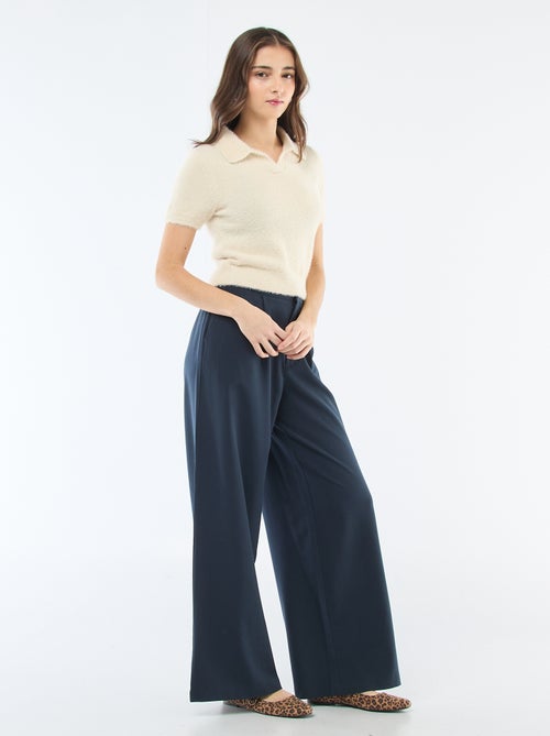 Trui met korte mouwen van harig breisel - Kiabi