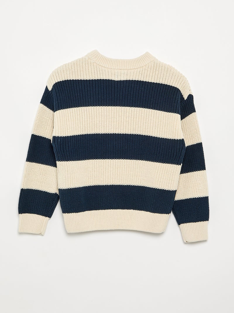 Trui met lange mouwen en strepen Blauw - Kiabi