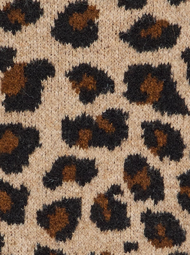 Trui met luipaardprint Biege - Kiabi