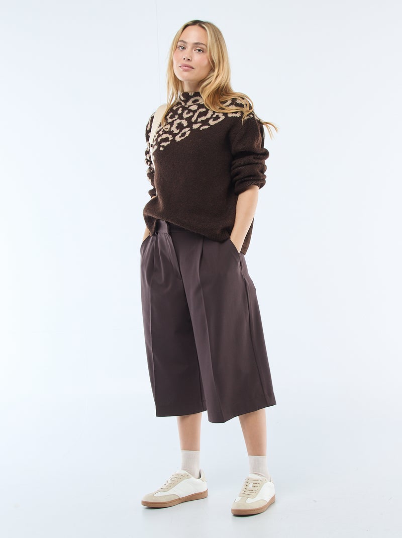 Trui met luipaardprint Bruin - Kiabi
