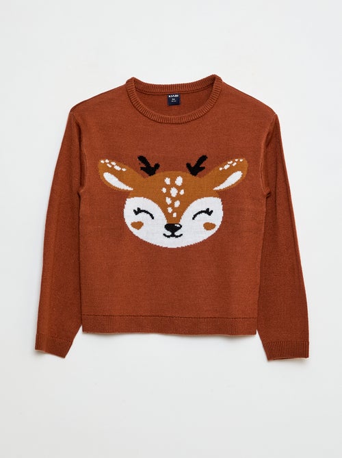 Trui met opgedrukt hert - Kiabi