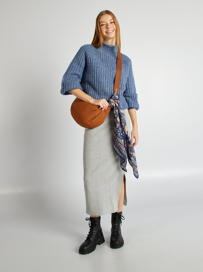 Trui met opstaande kraag BLAUW - Kiabi