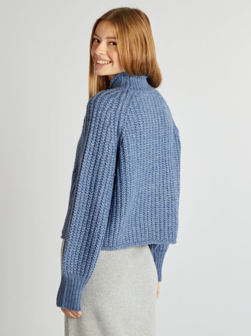 Trui met opstaande kraag BLAUW - Kiabi