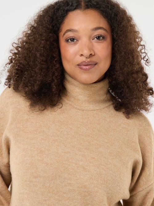 Trui met opstaande kraag en siersplit op de rug - Kiabi