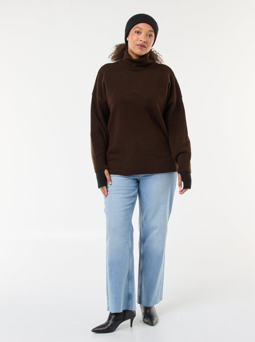 Trui met opstaande kraag en siersplit op de rug - Kiabi