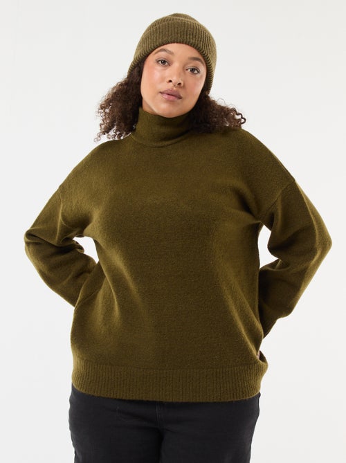 Trui met opstaande kraag en siersplit op de rug - Kiabi