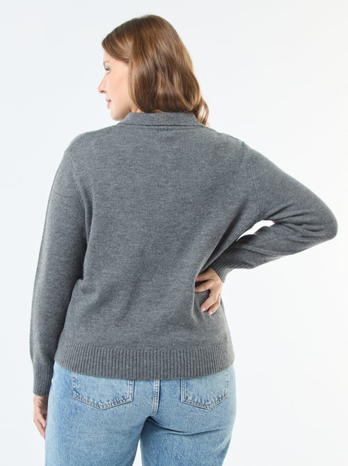 Trui met polokraag en sieraadknopen - Kiabi