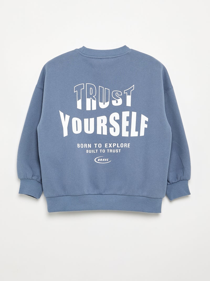 Trui met print en lange mouwen Blauw - Kiabi