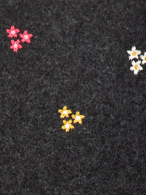 Trui met ronde hals en gebreid motiefje - Kiabi