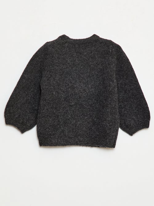 Trui met ronde hals en gebreid motiefje - Kiabi