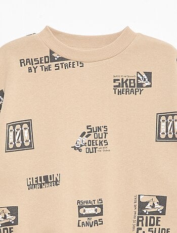 Trui met ronde hals en print van katoen