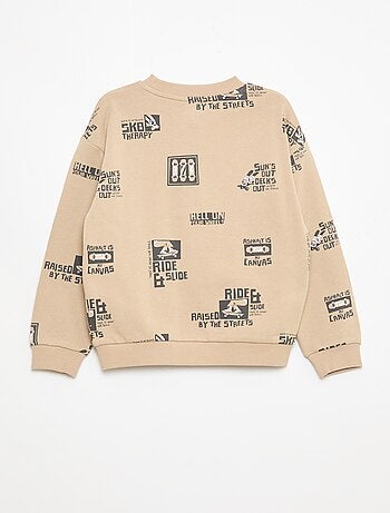 Trui met ronde hals en print van katoen