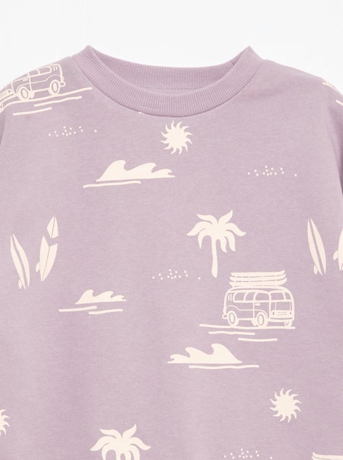 Trui met ronde hals en print van katoen - Kiabi Trui met ronde hals en print van katoen - Kiabi