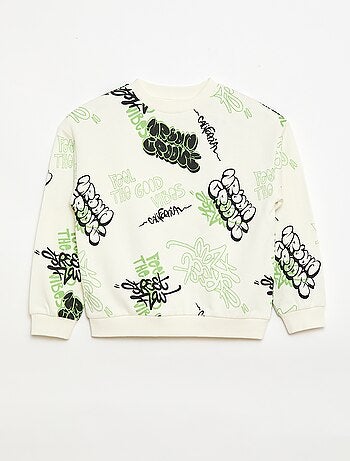 Trui met ronde hals en print van katoen