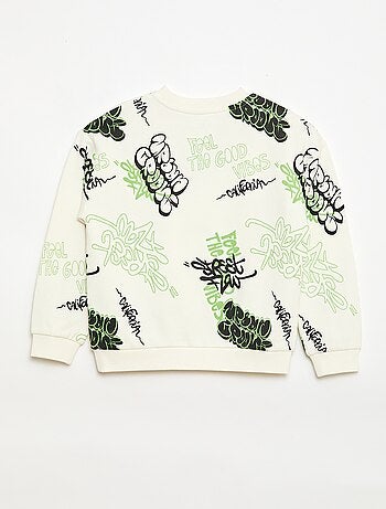 Trui met ronde hals en print van katoen
