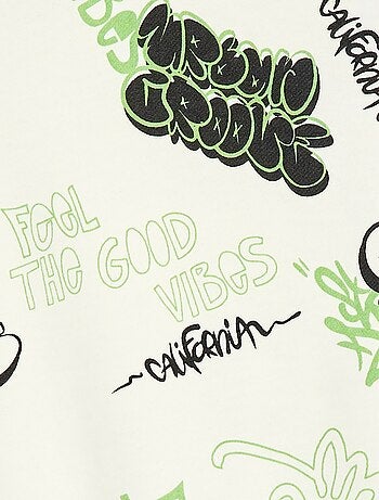 Trui met ronde hals en print van katoen