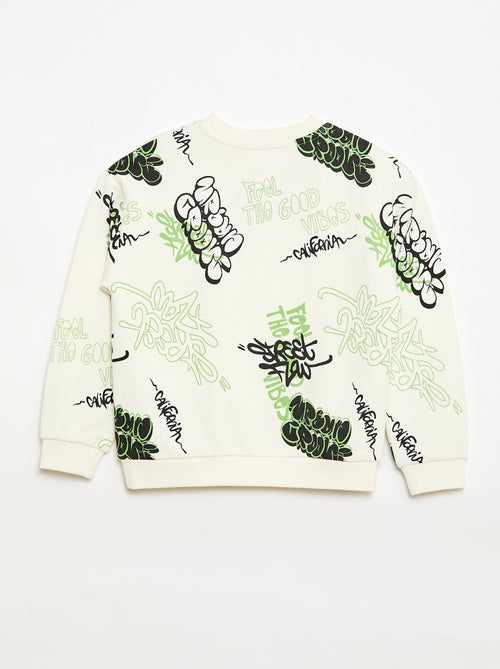 Trui met ronde hals en print van katoen - Kiabi