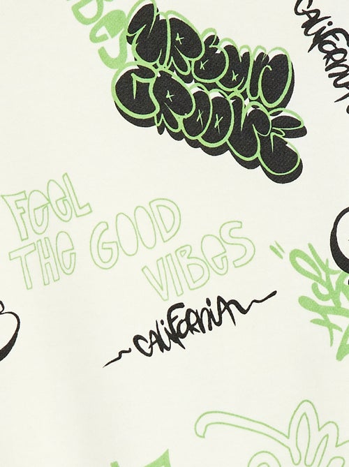 Trui met ronde hals en print van katoen - Kiabi