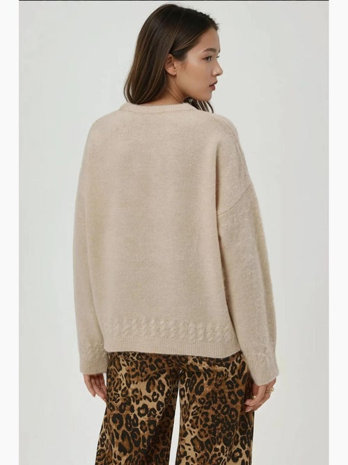 Trui met ronde hals en textuur met vlechtdetails hiccup - Kiabi Trui met ronde hals en textuur met vlechtdetails hiccup - Kiabi