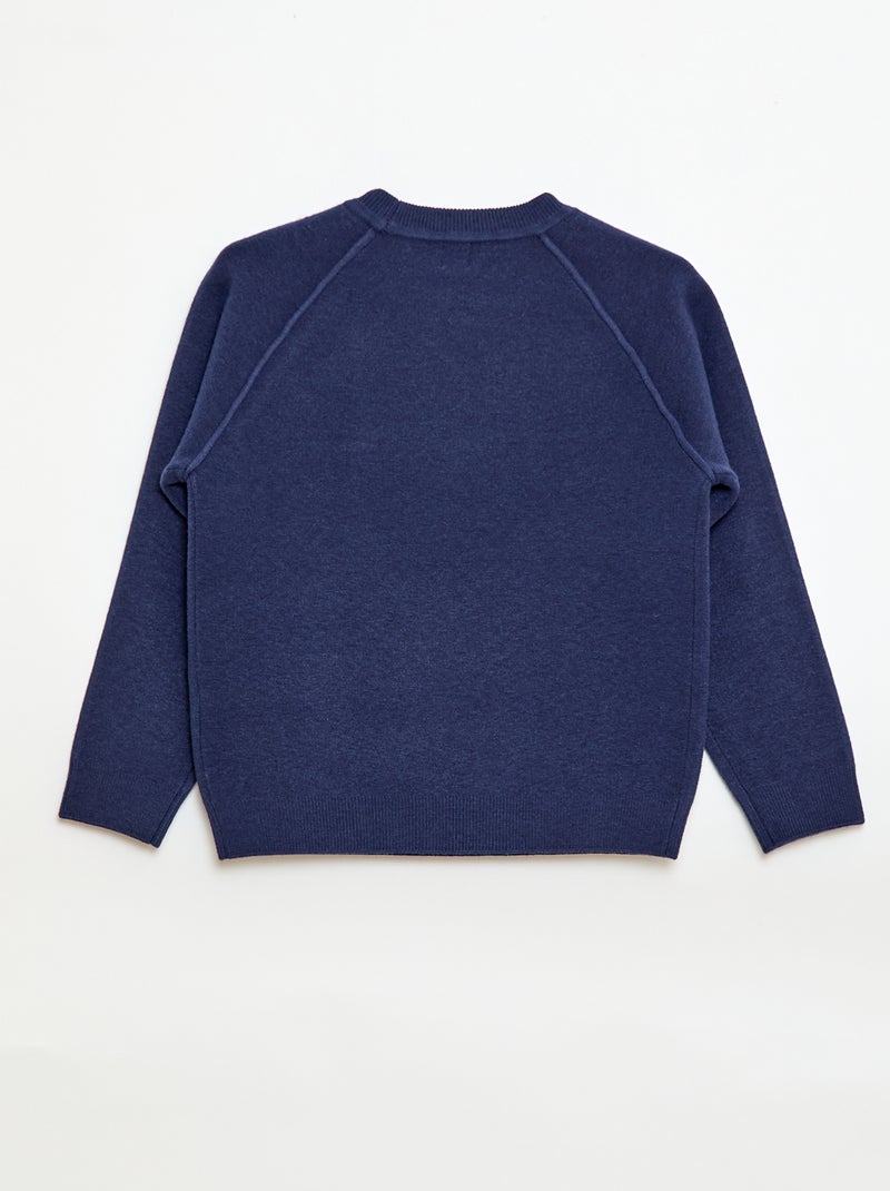 Trui met ronde hals en zachte touch Blauw - Kiabi
