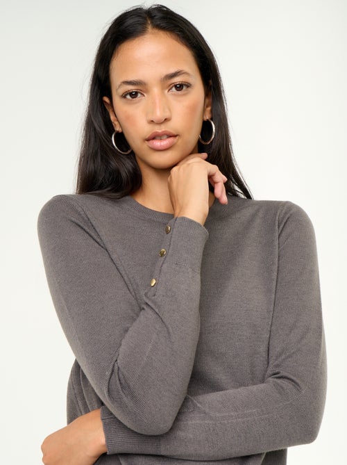 Trui met ronde hals van fijngebreide stof - Kiabi